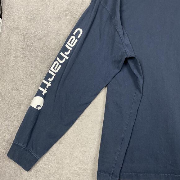 Carhartt Shirt Mens 2XL Navy Long Sleeve Original Fit Logo Sleeve K231 Cotton - Picture 8 of 16